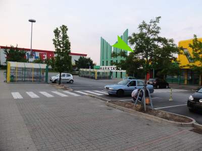 Bienenschwarm auf dem Parkplatz des Supermarkts