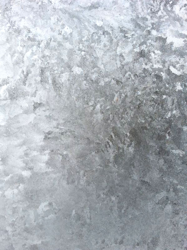 Eisblumen am Fenster im WInter 2014