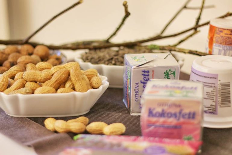 Meisenknoedel Vogelfutter herstellen Zutaten