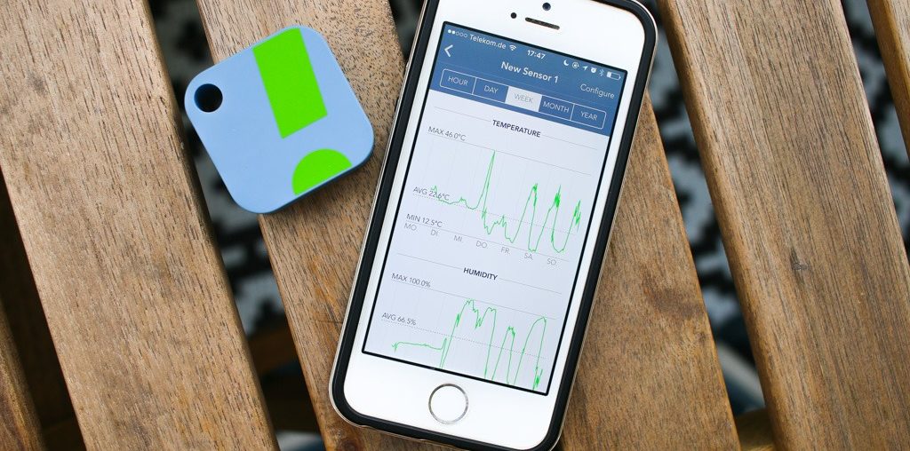 Funk-Thermometer / Hygrometer für das Smartphone mit Datenlogger