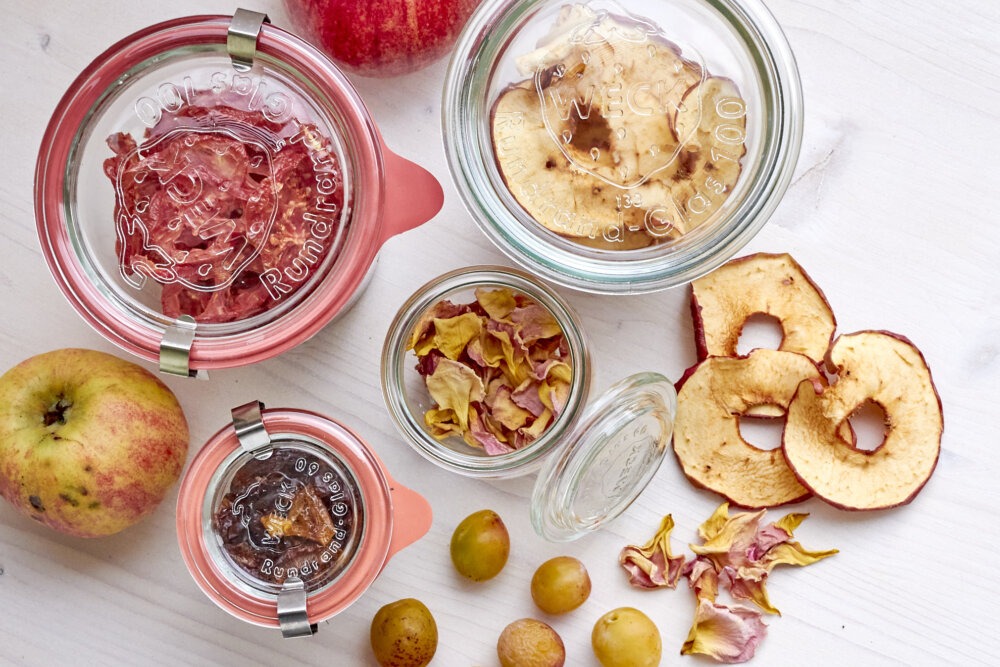 Obst und Gemüse getrocknet aus dem Dörrautomaten