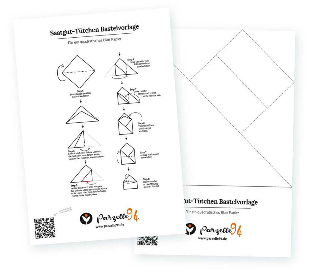 PDF Vorlage zum Samentüten falten